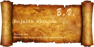 Bojsits Vitolda névjegykártya